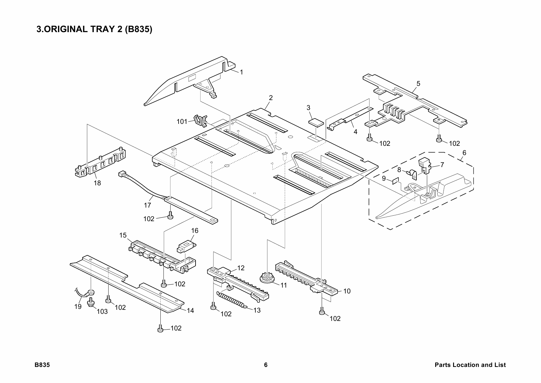 RICOH Options B835 COVER-INTERPOSER-TRAY-CI5000 Parts Catalog PDF download-3